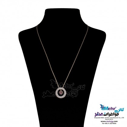 Gold Necklace - Heart and Circle Design-MM0416